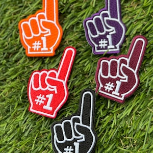 Number 1 Foam Finger Iron On Patches