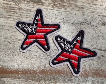 American Pride Iron-On Patch – Embroidered US Flag With Stars & Stripes, Patriotic Black Design