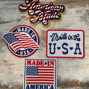 Made in America USA Iron On Patches