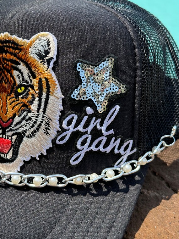 ★1011 GALLERY★ EMBROIDERED TIGER TRUCKER CAP Tiger Girl Gang Trucker Hat-free SHIPPING - Etsy