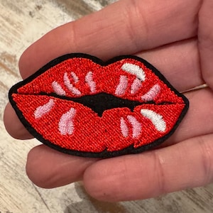 Red Lip Iron On Patches (Various Styles)