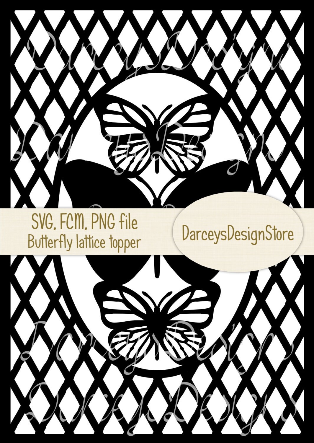 Download SVG PNG and FCM cutting files Butterfly Lattice | Etsy