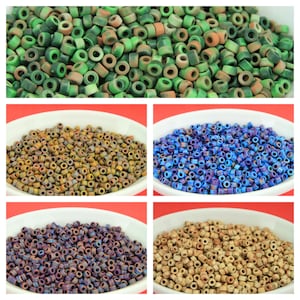 RS0018&gt;&gt;MADE in EUROPE 50 distressed ceramic beads, 4x6mm round ceramic mini tubes (RM) Qty50