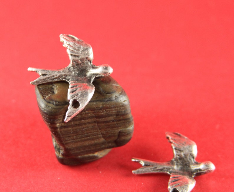 Qty2 X745AS mykonos bird pendant 81 MADE in GREECE 2 Mykonos silver swallow pendants silver dove pendant