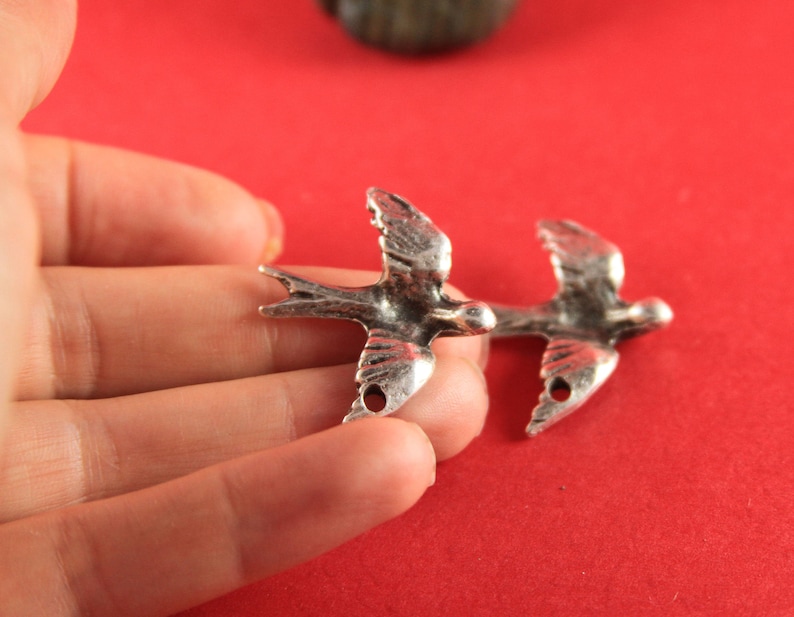 Qty2 X745AS mykonos bird pendant 81 MADE in GREECE 2 Mykonos silver swallow pendants silver dove pendant