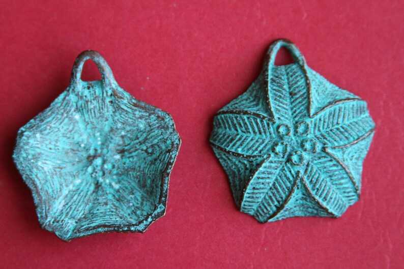 MADE in GREECE Mykonos casting large flower pendant X6031ACG Qty1 large green patina flower pendant mykonos green patina pendant