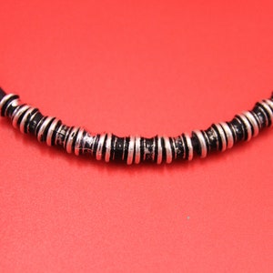 0/3 MADE  in EUROPE 10 silver beads with black patina, silver tube beads, silver spacer beads, zamak tube beads (X3185AS) Qty10