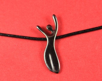 0203>>MADE IN GREECE dancer pendant, Goddess pendant, gun metal dancer pendant, dancing figure pendant (PF11627) Qty1