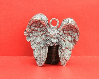 0254>>MADE in EUROPE zamak pendant, silver wings pendant, angel wings pendant,  (F3911S) Qty1