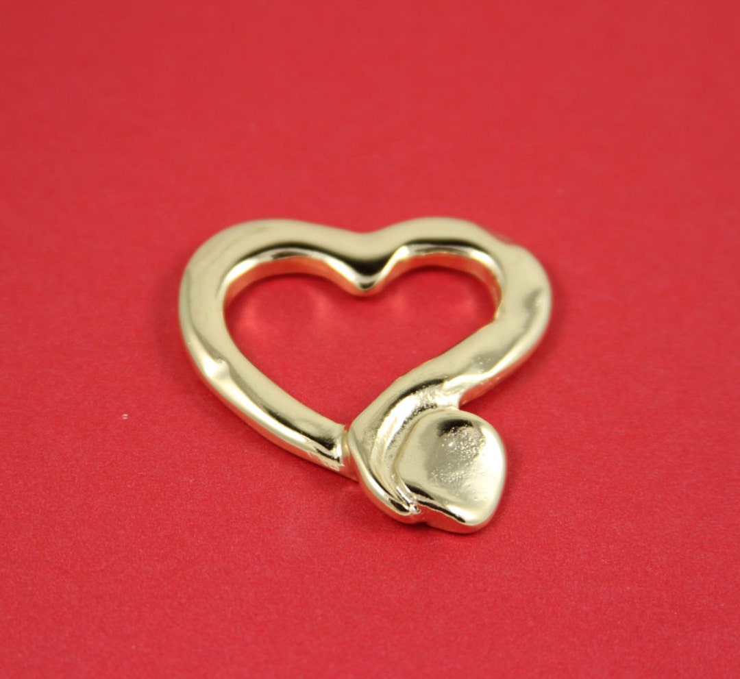 0362>>made in EUROPE Zamak Heart Pendant, Shiny Heart Pendant, Large ...