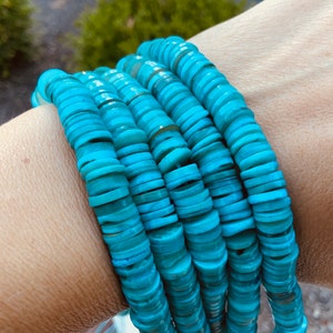 X0062&gt;&gt;8mm Colored Freshwater Shell Beads, shell Heishi beads full 15.5&quot; strand