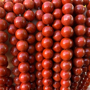 Full strand of natural red jasper jasper round loose beads 4MM, 6MM, 8MM, 10MM, 12MM (J53)