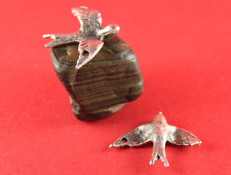 Qty2 X745AS mykonos bird pendant 81 MADE in GREECE 2 Mykonos silver swallow pendants silver dove pendant