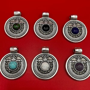 0115&gt;&gt; MADE in EUROPE zamak large pendant, zamak ethnic pendant, large round pendant, large tribal pendant (6242-0077) Qty1
