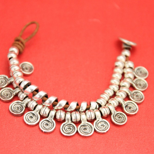 8/2 MADE IN GREECE 5 Mykonos beads, mykonos spiral charms, silver charms, mykonos silver spiral charms, (X20as)Qty5