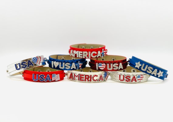 USA Bracelets 4TH of July Jewelry Independence Day Patriotic Jewelry American Flag Bracelets Fourth of July Accessories Stars & Stripes Red