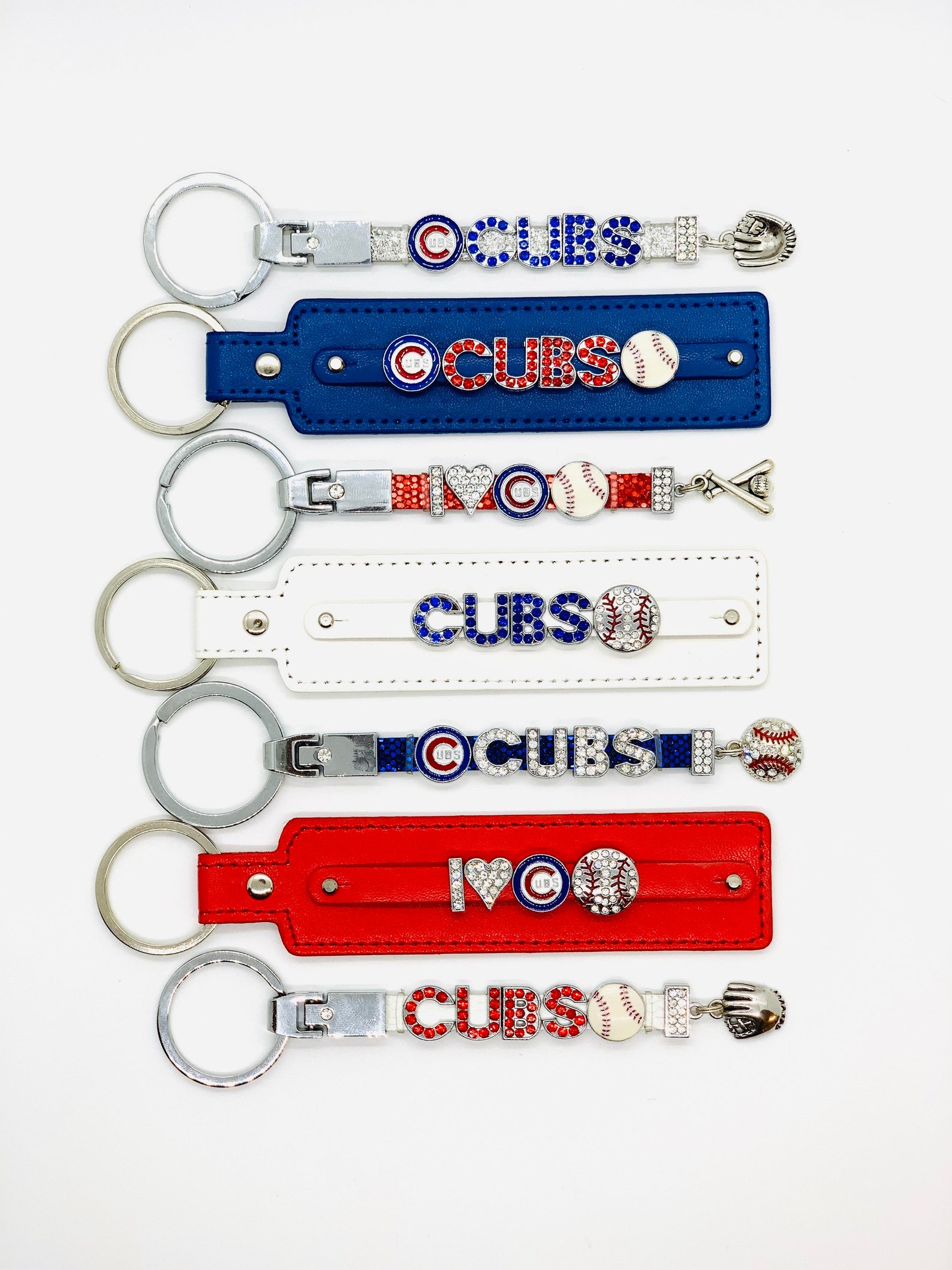 Chicago Cubs Bling Keychain Chicago Cubs Baseball Lanyards Etsy