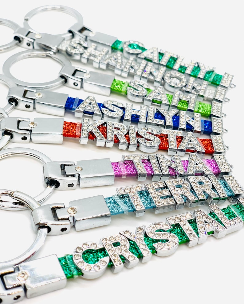 Personalized Keyring Bag Tags Custom Name Keychain Personalized Keychain Custom Lanyard Backpack Keychain Name Lanyard Christmas Gifts image 3