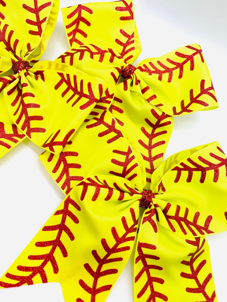 Softball Hair Bow Softball Hair Accessories Softball Gifts Softball Accessories Softball Team Bows Hair Bows Sport Bow Team Gifts Sport Bows image 4