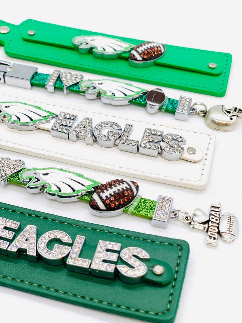Philadelphia Eagles Bling Keychain With Charms Eagles Lanyards Etsy