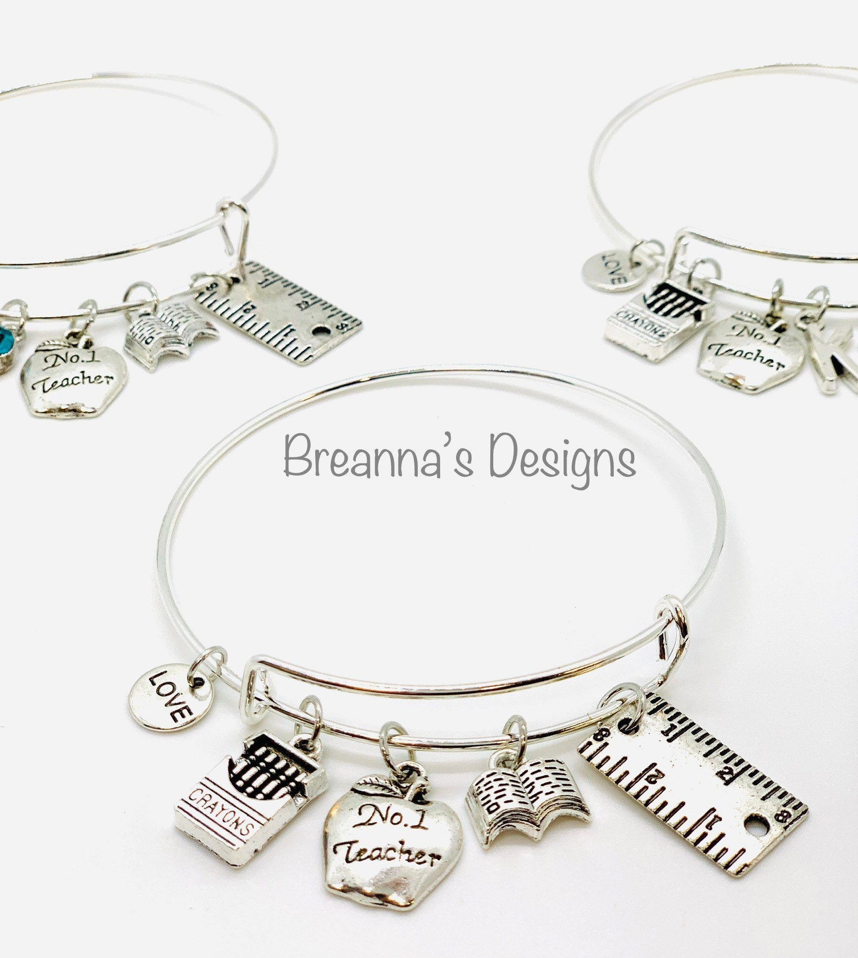 Teacher Charm Bracelets Teacher Appreciation Gift Teacher Gift Teacher 