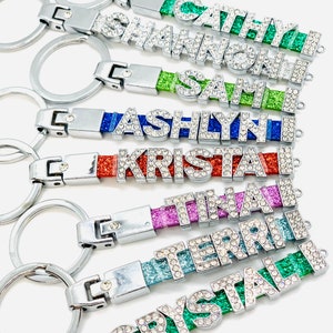 Personalized Keyring Bag Tags Custom Name Keychain Personalized Keychain Custom Lanyard Backpack Keychain Name Lanyard Christmas Gifts image 1