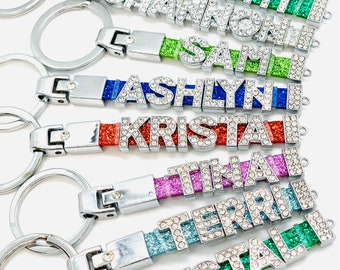 Personalized Keyring Bag Tags Custom Name Keychain Personalized Keychain Custom Lanyard Backpack Keychain Name Lanyard Christmas Gifts