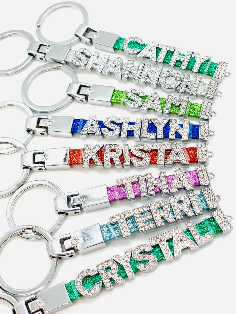 Personalized Keyring Bag Tags Custom Name Keychain Personalized Keychain Custom Lanyard Backpack Keychain Name Lanyard Christmas Gifts image 1