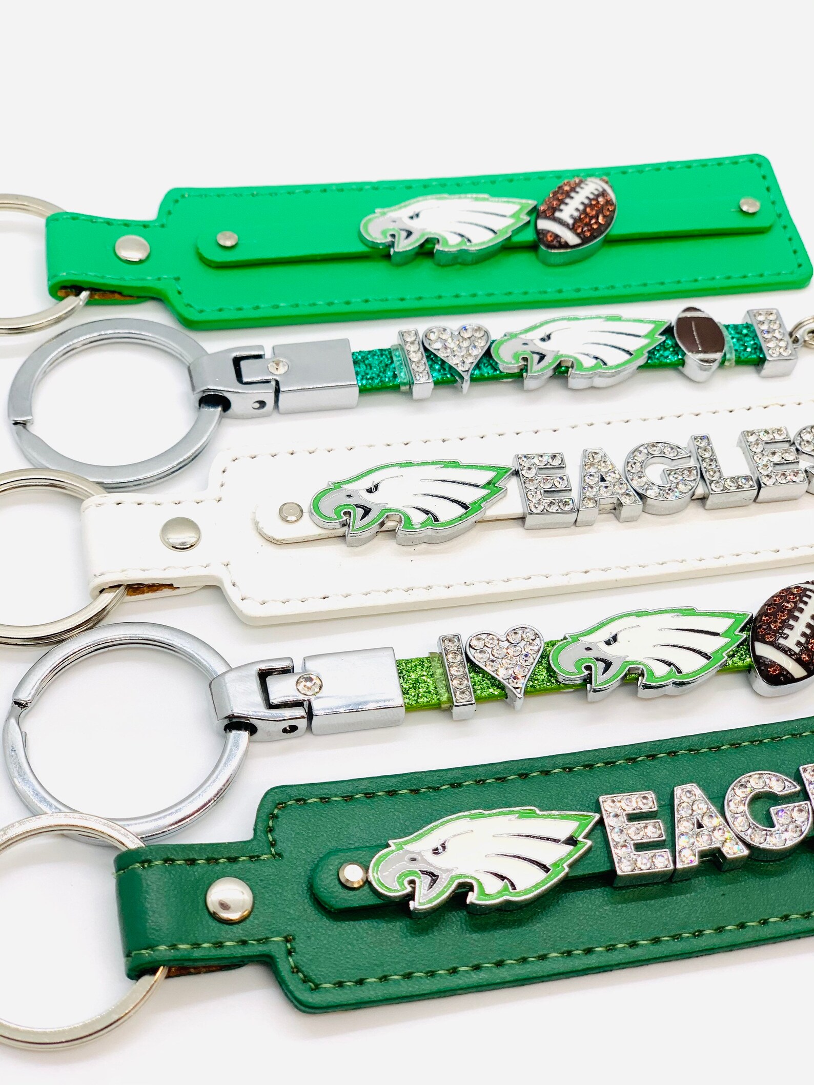Philadelphia Eagles Bling Keychain With Charms Eagles Lanyards Etsy