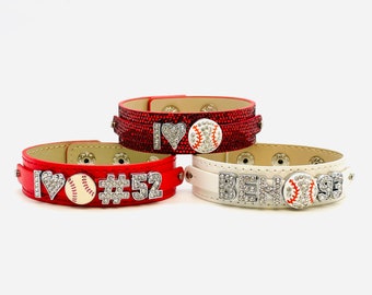 Baseball Mom Bracelet Baseball Mom Baseball Accessories Personalized Bracelet Baseball Charm Bracelet Gift For Baseball Mom I love Baseball
