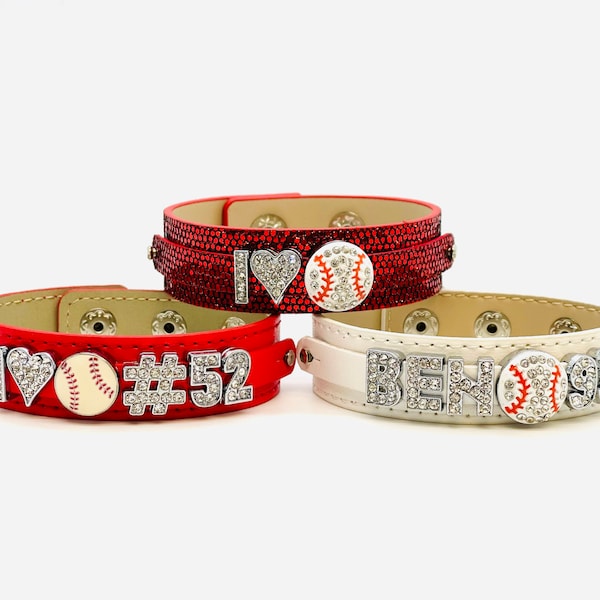 Baseball Mom Bracelet Baseball Mom Baseball Accessories Personalized Bracelet Baseball Charm Bracelet Gift For Baseball Mom I love Baseball