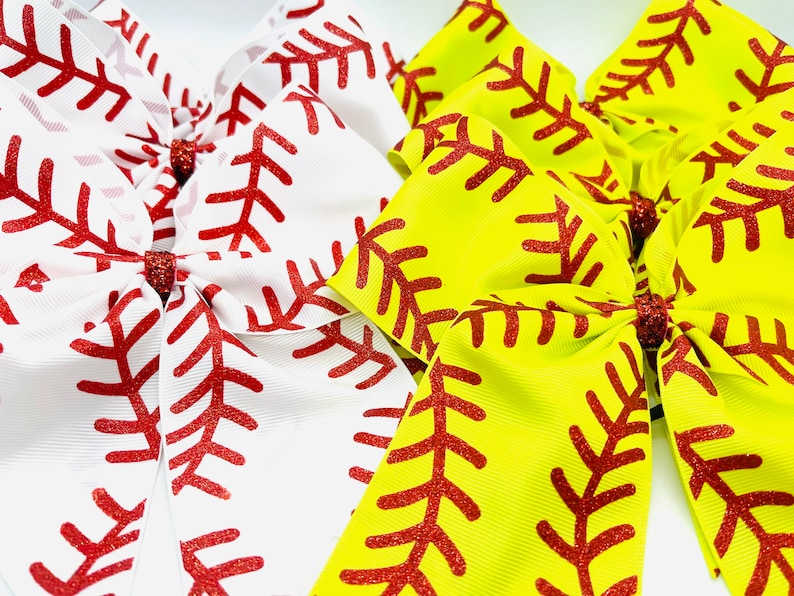 Softball Hair Bow Softball Hair Accessories Softball Gifts Softball Accessories Softball Team Bows Hair Bows Sport Bow Team Gifts Sport Bows image 9