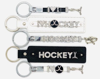 Hockey Keychain Bag Tag Hockey Hockey Lanyard Hockey Gift Hockey Mom Hockey Player Hockey Team Gifts Hockey Accessories Personalized Gift