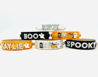 Halloween Bracelet Halloween Jewelry Halloween Name Bracelet Halloween Gift Halloween Charm Bracelet Pumpkin Bracelet Ghost Bracelet Boo