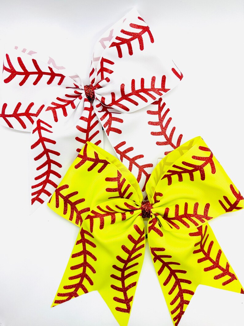 Softball Hair Bow Softball Hair Accessories Softball Gifts Softball Accessories Softball Team Bows Hair Bows Sport Bow Team Gifts Sport Bows image 7