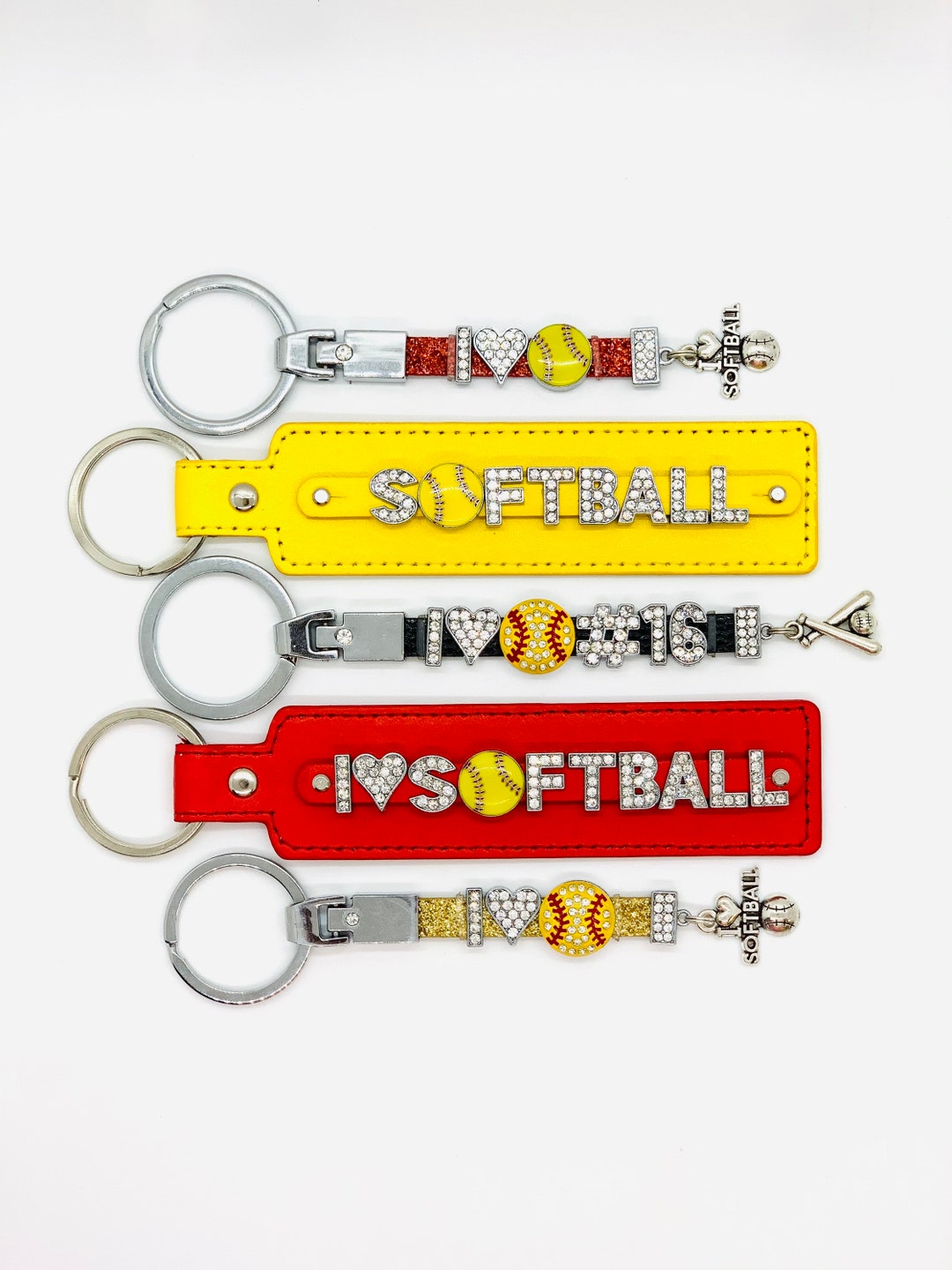 Softball Keychains Bag Tag Softball Softball Lanyard Softball Mom