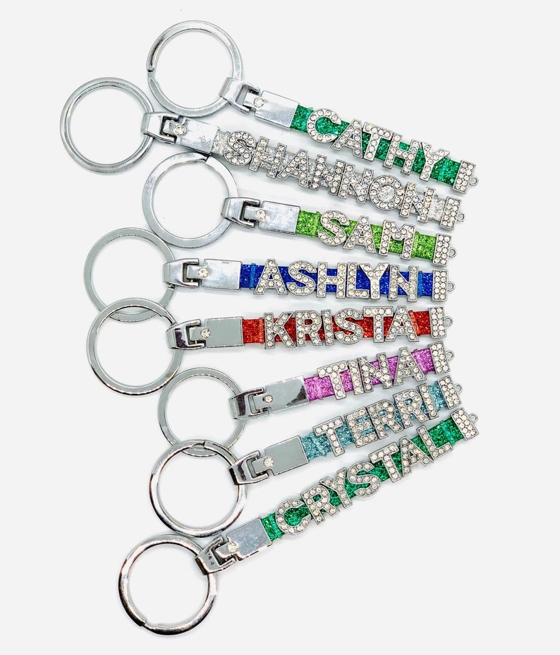 Personalized Keyring Bag Tags Custom Name Keychain Personalized Keychain Custom Lanyard Backpack Keychain Name Lanyard Christmas Gifts image 2