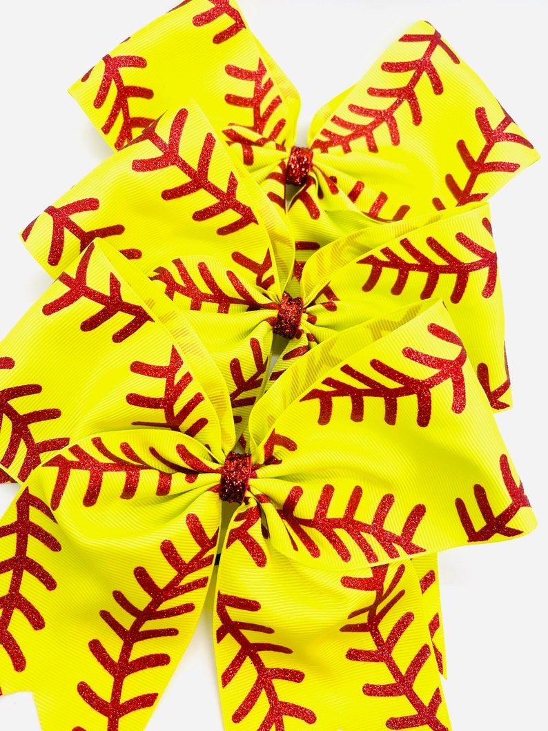 Softball Hair Bow Softball Hair Accessories Softball Gifts Softball Accessories Softball Team Bows Hair Bows Sport Bow Team Gifts Sport Bows image 2