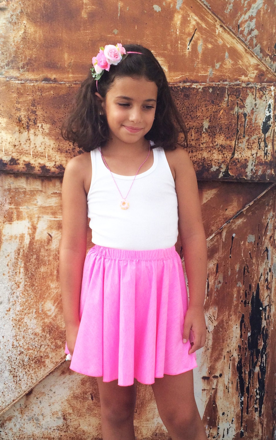 Pink Skirt Girls Full Circle Skirt Cute Skirt Toddler Etsy