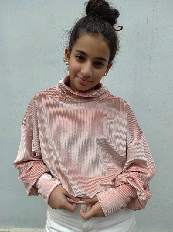 blush turtleneck sweater