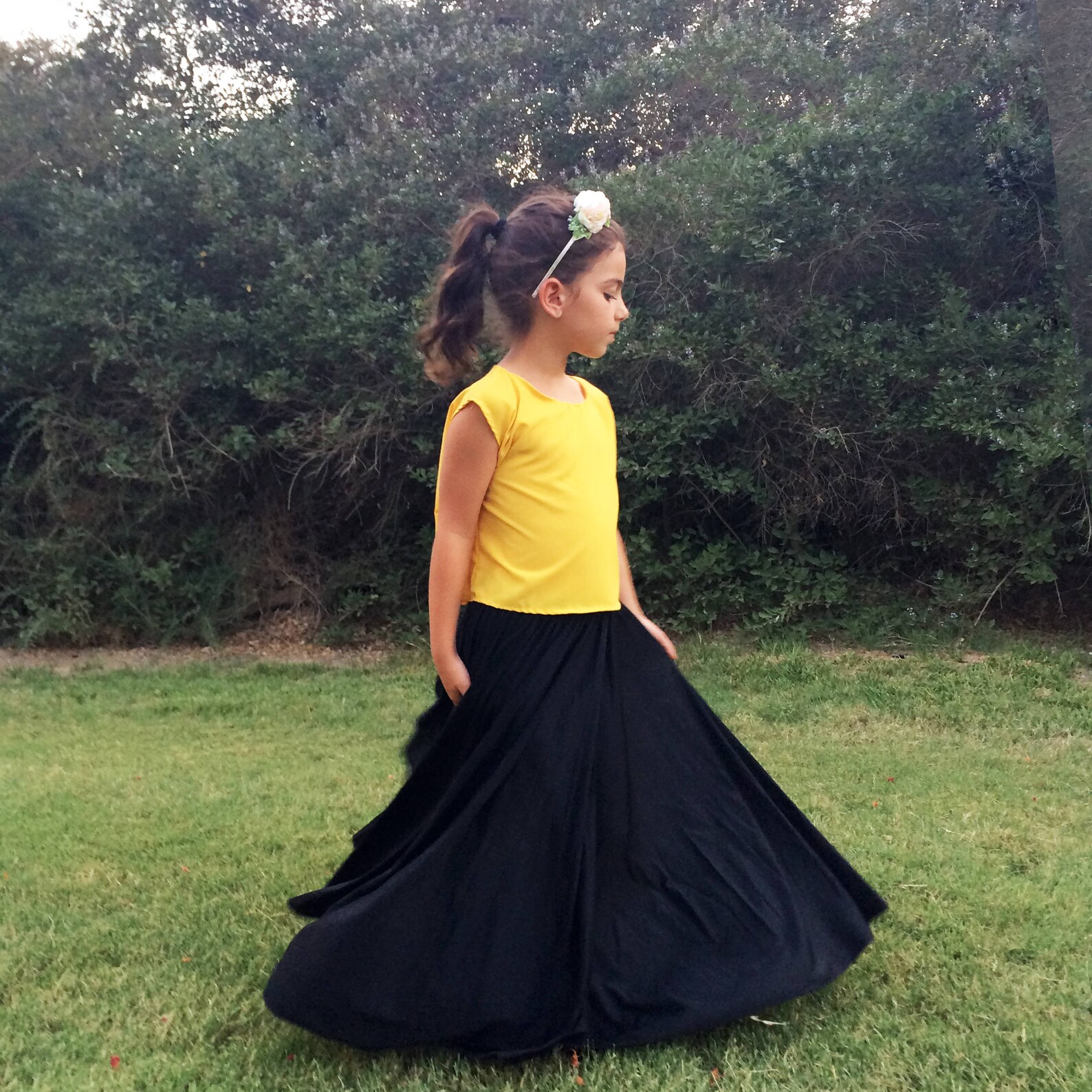 Girl Long Skirt Girls Black Skirt Toddler Skirt Toddler Etsy