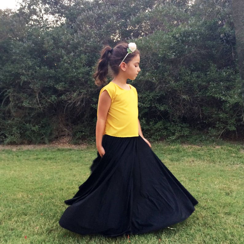 Girl Long Skirt Girls Black Skirt Toddler Skirt Toddler Etsy