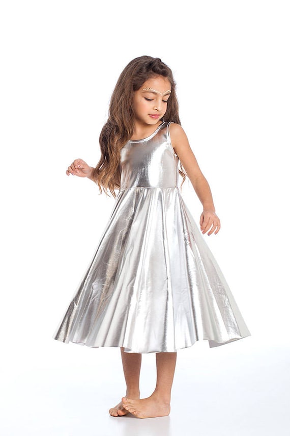 silver girls dress