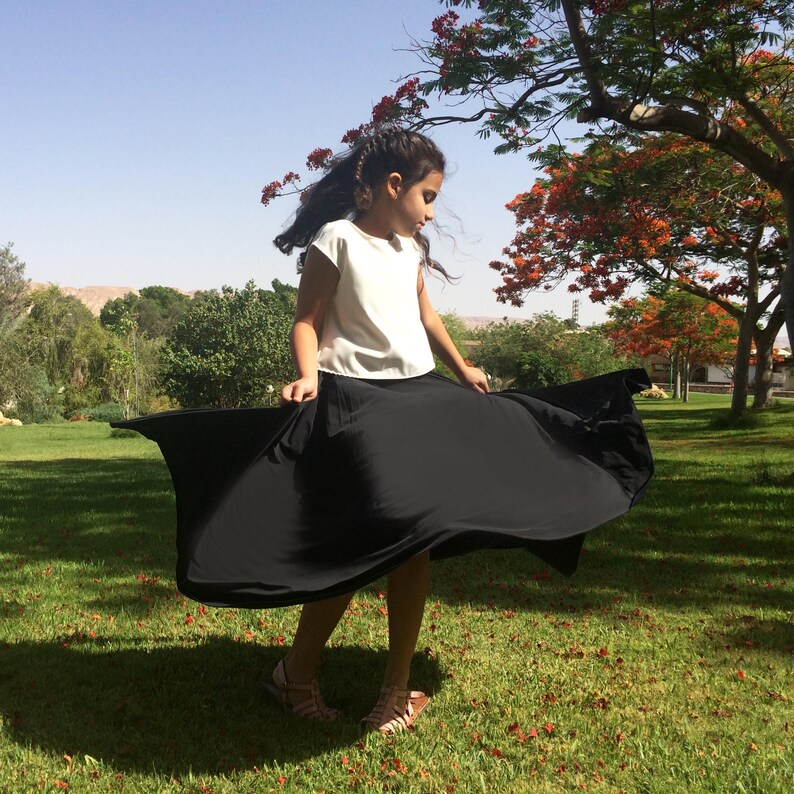 Girl Long Skirt Girls Black Skirt Toddler Skirt Toddler Etsy