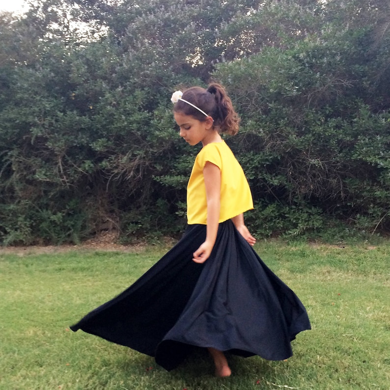 Girl Long Skirt Girls Black Skirt Toddler Skirt Toddler Etsy