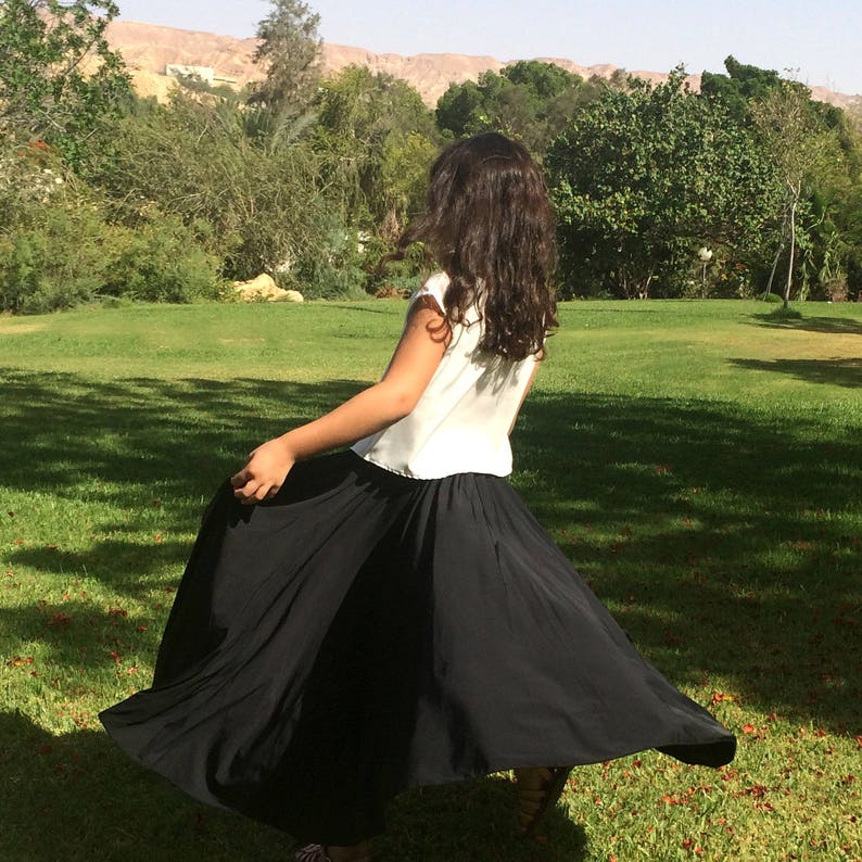 Girl Long Skirt Girls Black Skirt Toddler Skirt Toddler Etsy