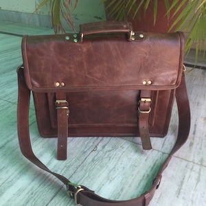 Sac à bandoulière en cuir pour ordinateur portable meilleur sac cartable pour ordinateur effet vieilli pour homme Sac à bandoulière en cuir, sac en cuir pour homme