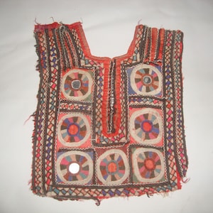 Vintage Boho Banjara Yoke Neckline, Handmade Indian Embroidered Neck Patch, Upcycled Recycled Kutchi Afghan Tribal Embroidery Applique