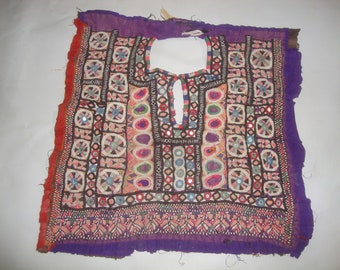 Katoen Afghaanse patch Spiegelwerk Handgeborduurd nekjuk, Vintage Banjara nekjuk Handgemaakte patch traditioneel, meerkleurige Boho Art