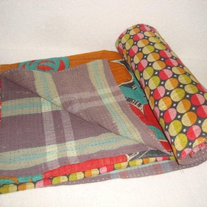 Exquisite Old Antique Vintage Kantha Quilt Natural Hand Dyed Coverlet Bohemian Kantha Throw Kantha Blanket Bohemian Quilt for Home Decor